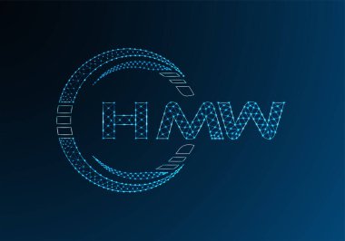 HMW düşük poli harfli logo vektör tasarımı. HMW düşük poli logo tasarımı. 