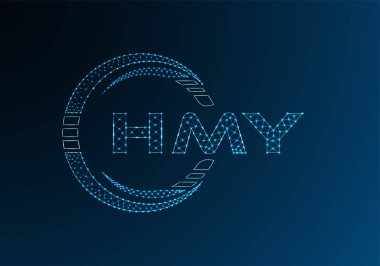 HMY düşük poli harfli logo vektör tasarımı. HMY düşük poli logo tasarımı. 