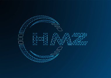 HMZ düşük poli harfli logo vektör tasarımı. HMZ düşük poli logo tasarımı. 