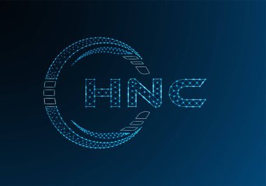 HNC düşük poli harfli logo vektör tasarımı. HNC düşük poli logo tasarımı. 
