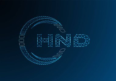 HND düşük poli harfli logo vektör tasarımı. HND düşük poli logo tasarımı. 