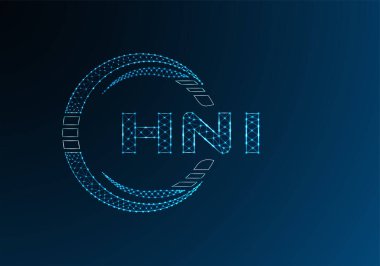 HNI düşük poli harfli logo vektör tasarımı. HNI düşük poli logo tasarımı. 