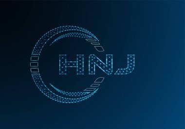 HNJ düşük poli harfli logo vektör tasarımı. HNJ düşük poli logo tasarımı. 