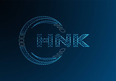 HNK düşük poli harfli logo vektör tasarımı. HNK düşük poli logo tasarımı. 