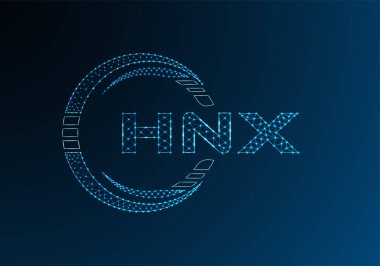 HNX düşük poli harfli logo vektör tasarımı. HNX düşük poli logo tasarımı. 