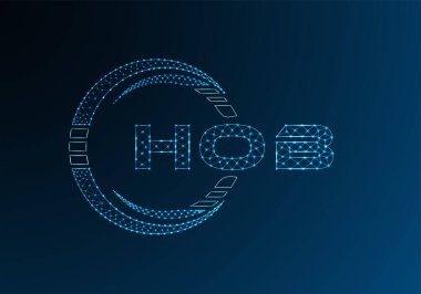 HOB düşük poli harfli logo vektör tasarımı. HOB düşük poli logo tasarımı. 