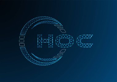 HOC düşük poli harfli logo vektör tasarımı. HOC düşük poli logo tasarımı. 