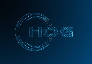 HOG düşük poli harfli logo vektör tasarımı. HOG düşük poli logo tasarımı. 