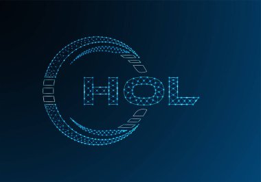Hol düşük poli harfli logo vektör tasarımı. HOL düşük poli logo tasarımı. 