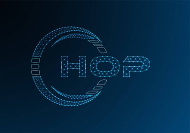 Hopp düşük poli harfli logo vektör tasarımı. HOP düşük poli logo tasarımı. 