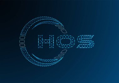 HOS düşük poli harfli logo vektör tasarımı. HOS düşük poli logo tasarımı. 