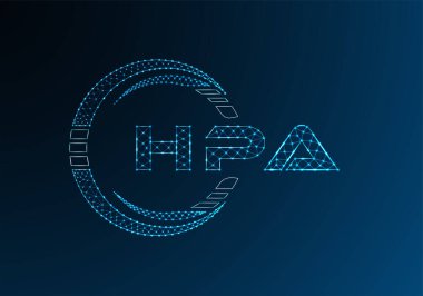 HPA düşük poli harfli logo vektör tasarımı. HPA düşük poli logo tasarımı. 