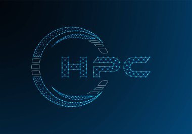 HPC düşük poli harfli logo vektör tasarımı. HPC düşük poli logo tasarımı. 