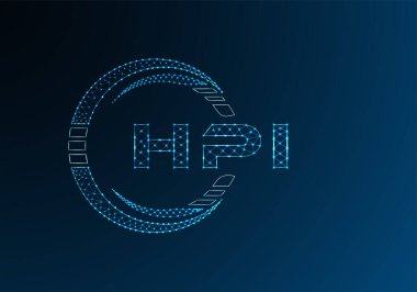 HPI düşük poli harfli logo vektör tasarımı. HPI düşük poli logo tasarımı. 