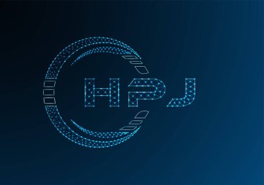 HPJ düşük poli harfli logo vektör tasarımı. HPJ düşük poli logo tasarımı. 