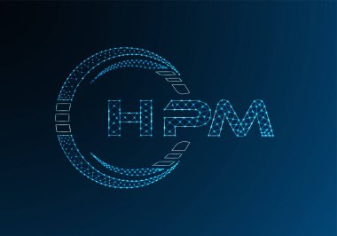 HPM düşük poli harfli logo vektör tasarımı. HPM düşük poli logo tasarımı. 
