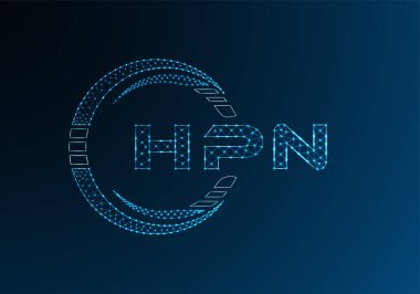 HPN düşük poli harfli logo vektör tasarımı. HPN düşük poli logo tasarımı. 