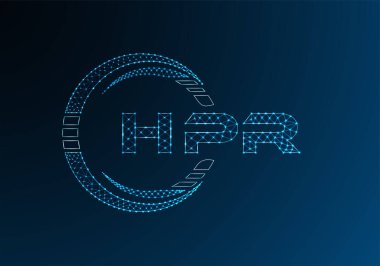 HPR düşük poli harfli logo vektör tasarımı. HPR düşük poli logo tasarımı. 