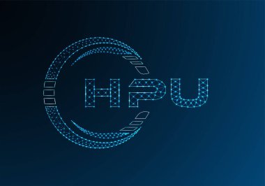 HPU düşük poli harfli logo vektör tasarımı. HPU düşük poli logo tasarımı. 