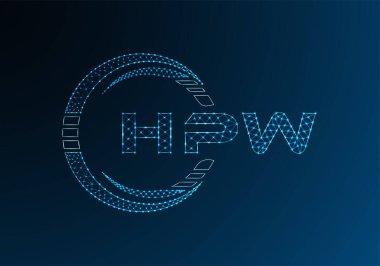 HPW düşük poli harfli logo vektör tasarımı. HPW düşük poli logo tasarımı. 