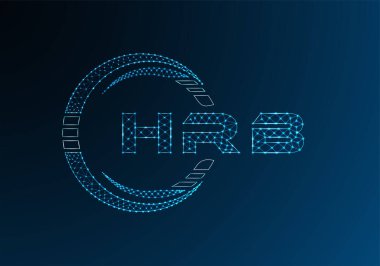 HRB düşük poli harfli logo vektör tasarımı. HRB düşük poli logo tasarımı. 