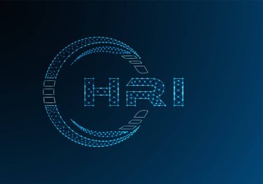 HRI düşük poli harfli logo vektör tasarımı. HRI düşük poli logo tasarımı. 