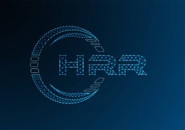 HRR düşük poli harfli logo vektör tasarımı. HRR düşük poli logo tasarımı. 