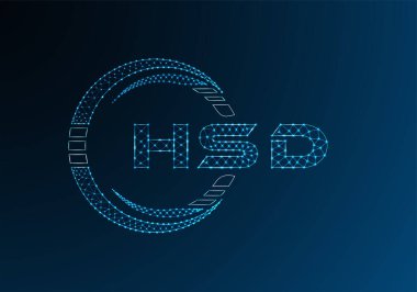HSD düşük poli harfli logo vektör tasarımı. HSD düşük poli logo tasarımı. 