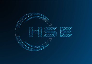 HSE düşük poli harfli logo vektör tasarımı. HSE düşük poli logo tasarımı. 