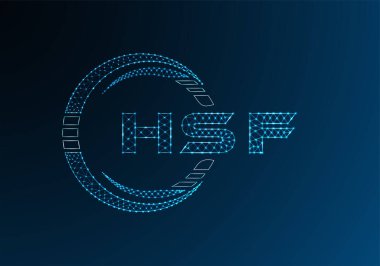 HSF düşük poli harfli logo vektör tasarımı. HSF düşük poli logo tasarımı. 