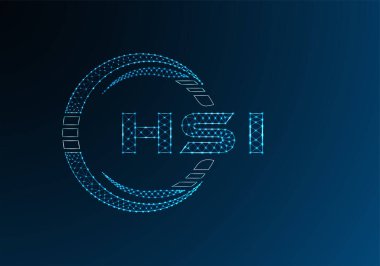 HSI düşük poli harfli logo vektör tasarımı. HSI düşük poli logo tasarımı. 