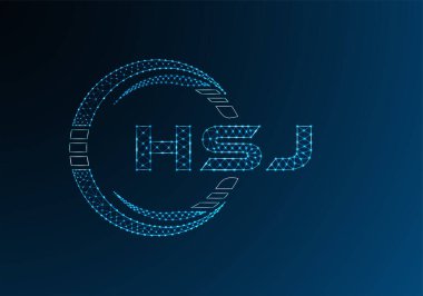 HSJ düşük poli harfli logo vektör tasarımı. HSJ düşük poli logo tasarımı. 