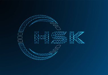 HSK düşük poli harfli logo vektör tasarımı. HSK düşük poli logo tasarımı. 
