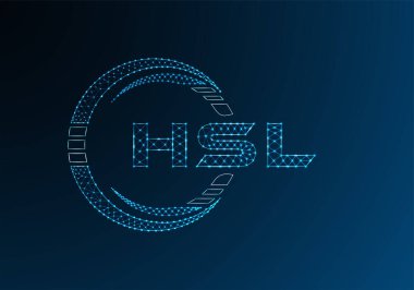 HSL düşük poli harfli logo vektör tasarımı. HSL düşük poli logo tasarımı. 