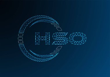 HSO düşük poli harfli logo vektör tasarımı. HSO düşük poli logo tasarımı. 