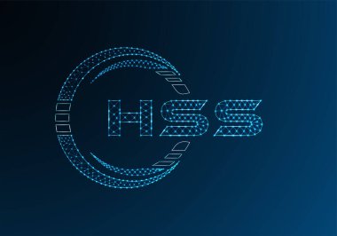 HSS düşük poli harfli logo vektör tasarımı. HSS düşük poli logo tasarımı. 