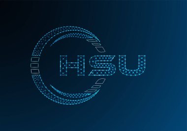HSU düşük poli harfli logo vektör tasarımı. HSU düşük poli logo tasarımı. 