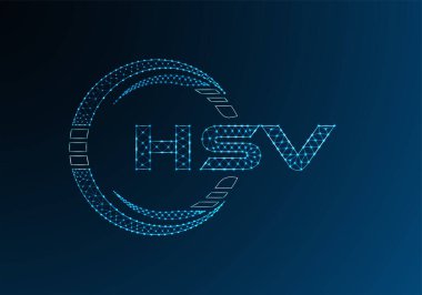 HSV düşük poli harfli logo vektör tasarımı. HSV düşük poli logo tasarımı. 