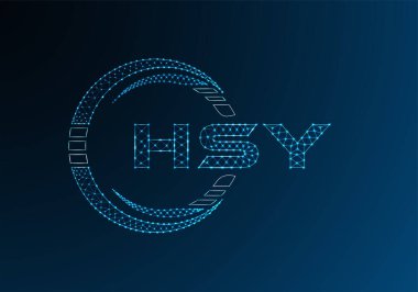 HSY düşük poli harfli logo vektör tasarımı. HSY düşük poli logo tasarımı. 
