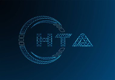 HTA düşük poli harfli logo vektör tasarımı. HTA düşük poli logo tasarımı. 