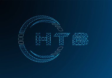 HTB düşük poli harfli logo vektör tasarımı. HTB düşük poli logo tasarımı. 