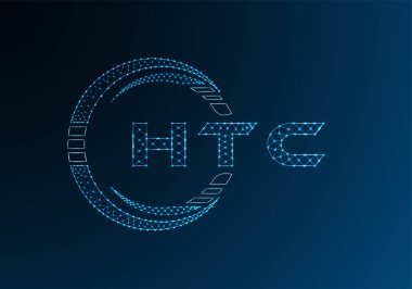 HTC düşük poli harfli logo vektör tasarımı. HTC düşük poli logo tasarımı. 