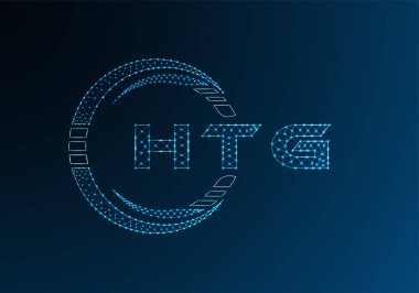 HTG düşük poli harfli logo vektör tasarımı. HTG düşük poli logo tasarımı. 