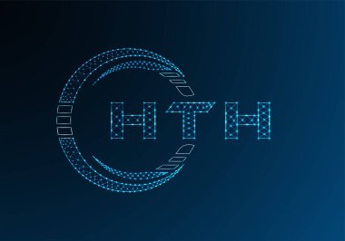 HTH düşük poli harfli logo vektör tasarımı. HTH düşük poli logo tasarımı. 