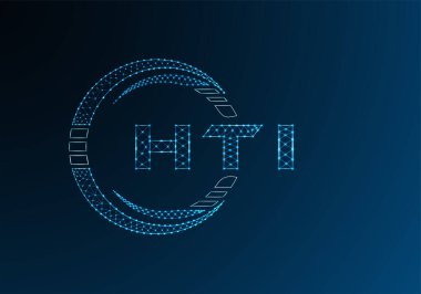 HTI düşük poli harfli logo vektör tasarımı. HTI düşük poli logo tasarımı. 