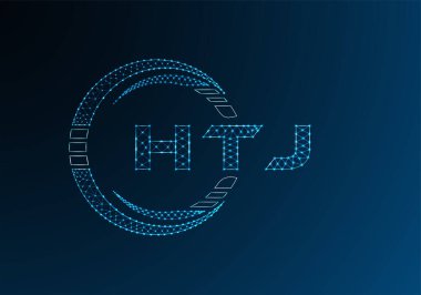 HTJ düşük poli harfli logo vektör tasarımı. HTJ düşük poli logo tasarımı. 