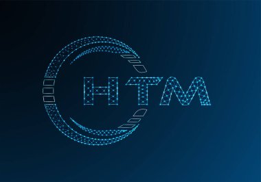 HTM düşük poli harfli logo vektör tasarımı. HTM düşük poli logo tasarımı. 
