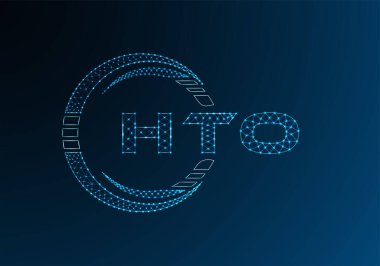 HTO düşük poli harfli logo vektör tasarımı. HTO düşük poli logo tasarımı. 