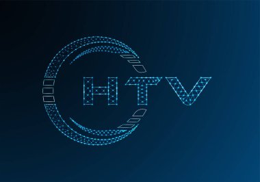 HTV düşük poli harfli logo vektör tasarımı. HTV düşük poli logo tasarımı. 