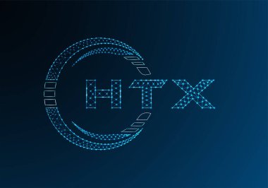 HTX düşük poli harfli logo vektör tasarımı. HTX düşük poli logo tasarımı. 